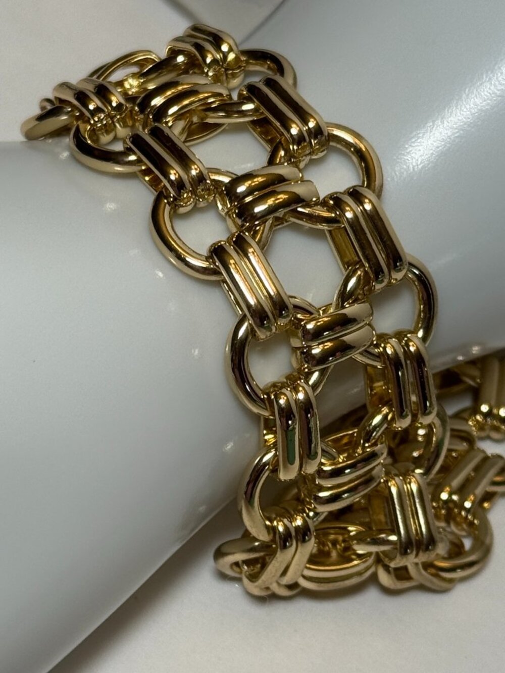 Chain Link Toggle Clasp Linked Gold Tone Statement Bracelet
